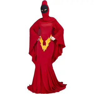 Women's Shadow Weaver Cosplay Costume Red Long Dress With Mask Full Set Anime Halloween Robe Suit