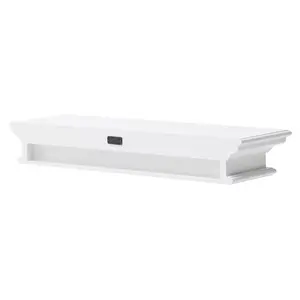 NovaSolo Halifax Floating Wall Shelf, Long in White D165