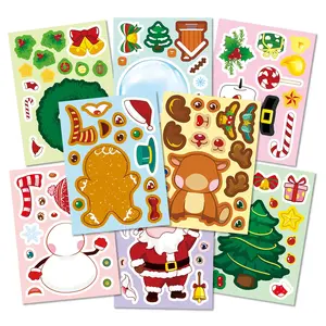 Sticker, 8 Counts/set Cartoon Santa Claus & Gingerbread Man & Snowman & Tree Pattern Sticker, DIY Decorative Sticker for Scrapbooking & Journal Making