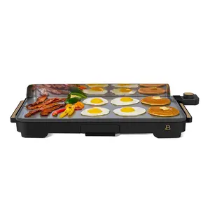 Beautiful XL Electric Griddle 12" x 22," Non-stick, Black Sesame by Drew Barrymore