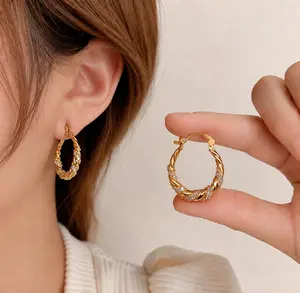 Women's 1-Pair Cubic Zirconia Ear Hoops, Statement Jewelry for Wedding, Anniversary, Valentine's Day Gift