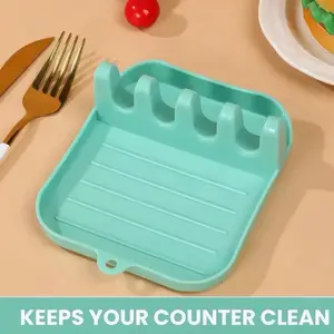 Green Countertop Cutlery & Dish Drain Rack - Compact Storage Solution for Busy Families