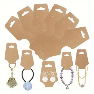 50pcs Fitted Bracelet Display Card Solid Necklace Clip Card Small Business Jewelry Key Chain Earrings Headband