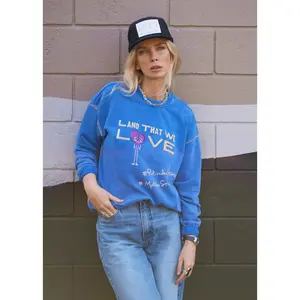 LAND THAT WE LOVE Hand-Painted Sweatshirt - Malibu Blue