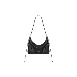Givenchy Voyou Adjustable Strap Zipper Closure Leather Mini Handbag for Women in Black