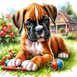 DIY 5D Diamond Painting Kit - Beautiful Dog, Full Drill Acrylic Round Canvas, Embroidery Cross Stitch Art, Frameless Home Wall Decor Craft, Handicraft, Available in Sizes 20/30/40/50cm, Gifts