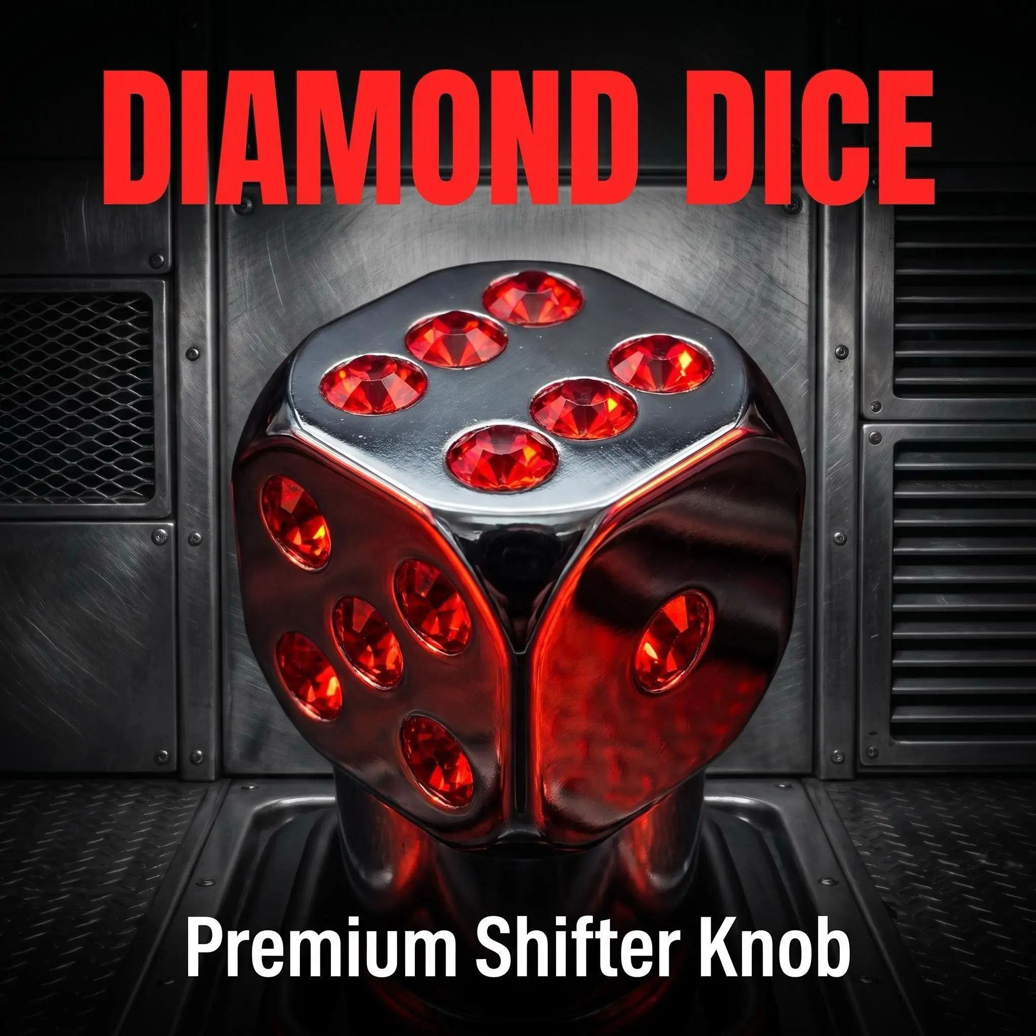 Crystal Inlaid Truck Shift Handle Brand New Design High Strength Aluminum Universal Custom Chrome Plated Dice Shape Shift Knob Perfect Fit For Most Pickup Trucks Heavy Duty Vehicles Durable Long Lasting Upgrade Your Drivin,Manual,Trans,2019-2025,dodge,ram