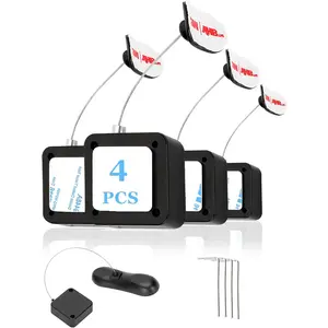 4Pack Remote Control Tether, 6.5 Ft Remote Control Leash, Retractable Safety Lock with Adjustable Lock Strap for TV Remotes,  Controllers, and Tablets -  for Showrooms