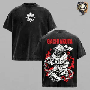 Rudo T-Shirt – Vintage Washed Gachiakuta Anime Graphic Tee, Trash Punk Manga Art Print, Oversized Soft Cotton Streetwear, Unisex Casual Apparel, Gift for Gachiakuta Fans