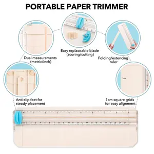 Mini Paper Trimmer with Extending Ruler；Portable Paper Cutter;Cutting/Scoring Blades for Trimmer,For paper art creation, handicraft production