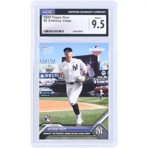 Anthony Volpe New York Yankees 2023 Topps Now Yankees Top Prospect Make His Big-League Debut #2 CGC Authenticated 9.5 Rookie Card