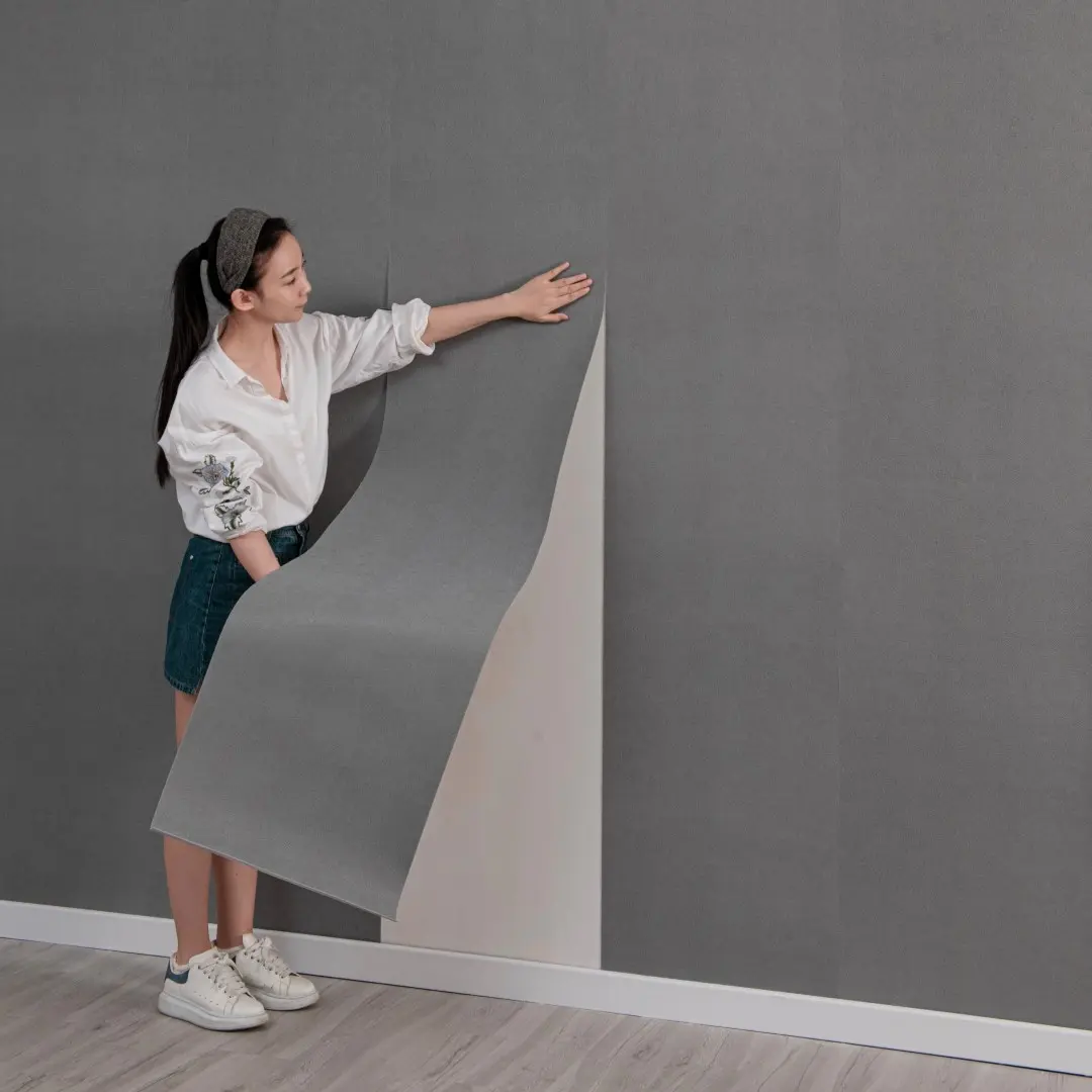 1 roll 393.3 inches (2mm thick) solid color self-adhesive XPE - easy to paste, waterproof and oil- sticker, suitable for living room, bedroom and kitchen background decoration, Decorative Wallpaper
