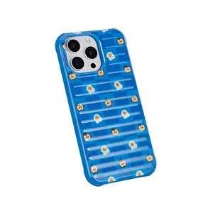 Breakfast Checkered The Explorer Case for iPhone 15/16 Series Blue Plaid Design with Fried Egg and Apple Patterns Fun Food-Themed Protection