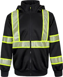 Portwest Iona Plus Cotton Fashion Hoodie with Zipper, Men's Tops Clothes, Black - 6XL (F143BKR6XL)