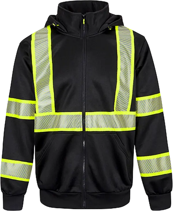 Portwest Iona Plus Cotton Fashion Hoodie with Zipper, Men's Tops Clothes, Black - 6XL (F143BKR6XL)