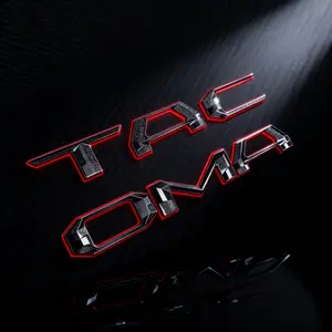 3D Gloss Black & Red Raised Tailgate Letter Inserts for 2024-2025 Toyota Tacoma – Premium OEM-Style Badge Upgrade, Fade-Resistant, No Drilling Required – Perfect for TRD, Off-Road & Truck Enthusiasts