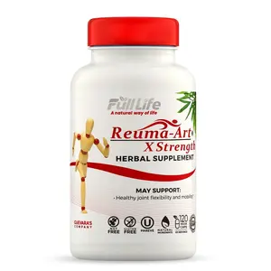 Full Life Reuma-Art X Strength Herbal Supplement 400mg, Joint Flexibility Support, 120 Veggie Capsules