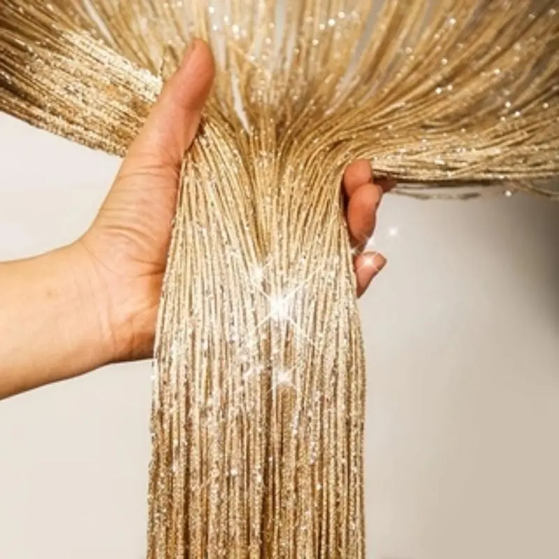 Modern Curtain Door Drapery, Glitter Fringe, Wall Hanging Decor, Bohemian Style, Boho, Boho Decoration, Suitable for Living Room, Bedroom, Party, Valentine's Gift