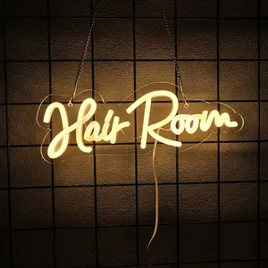 Hair Room Neon Sign For Spa Beauty Room Nail Brows Lashed Salon Studio LED Wall Art Decor For Business Stores Logo Barber Shops Led Word Indoor Neon Lights 5V USB Powered Easy Hanging Decorative Neon Light