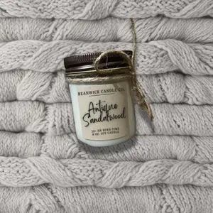 ANTIQUE SANDALWOOD Soy Candle in 8 oz. Glass Jar Unique Gift
