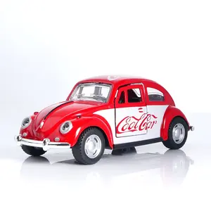 Vintage Diecast Beetle Car Model Toy, High-Quality Metal Alloy, Manual Pull Back, Classic Collectible Vehicle, Perfect Gift for Kids and Men