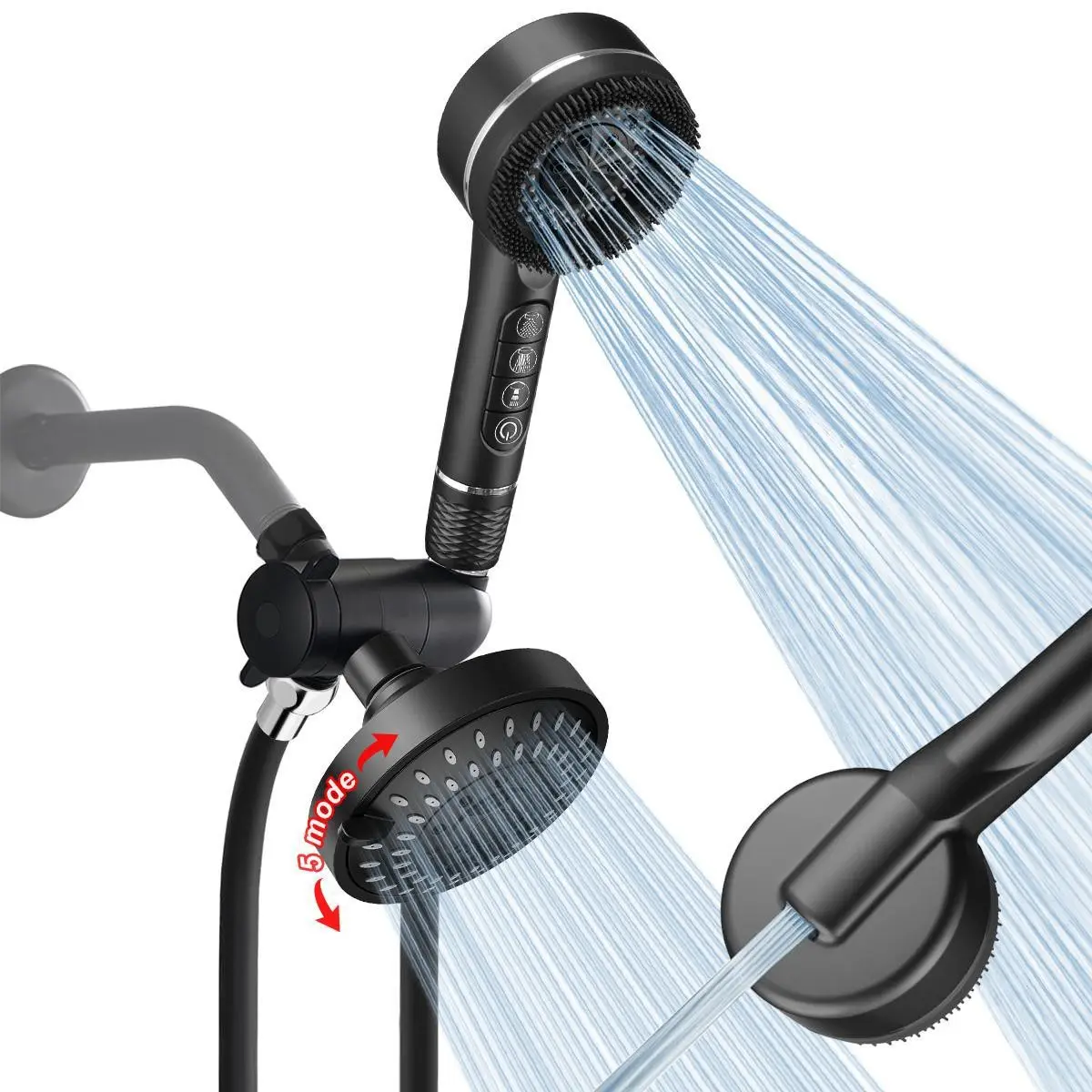 New Piano Key High-Pressure Filter Bathroom Shower Head, Dual Function Home Water Purifier, Multi-Tier Shower Set, Skin Care Benefits, Handheld Filter Showerhead, Showerhead With Filter, Shower Water Equipment