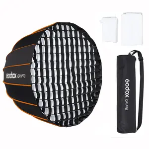 GODOX QR-P70 27.5 inch / 70cm Parabolic Softbox Bowens Mount, Quick Release Parabolic Softbox, w/Front & Inner Diffuser and Grid SL-60W AD600BM VL150 UL150 SL150II Amaran 100X 200D 200X