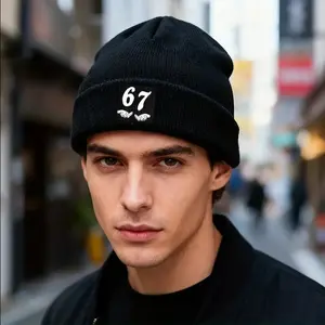 Unisex Warm Golf Hat, Neutral Design, Knit Beanie Cap, Four Colors Available, Winter Outdoor Sports, Holiday Gift, Casual Fashion