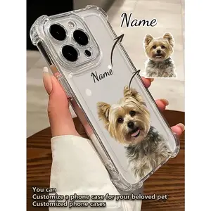 Custom Phone Case, DIY Transparent Pet  Photo Phone Case, Compatible with for iPhone 17/16/15/14/13/12/11/Pro Max/Plus/Air, Shockproof Corner Design, Perfect Gift, Design Cat and Dog Pet Photo Customized Phone Cases