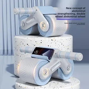 Automatic rebound abdominal wheel beginner tank wheel belly reduction artifact men's and women's abdominal device sports fitness abdominal roller