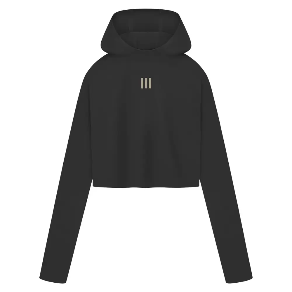 adidas Womens Fear Of God Athletics Crop Hoodie Casual Outerwear Casual - Black