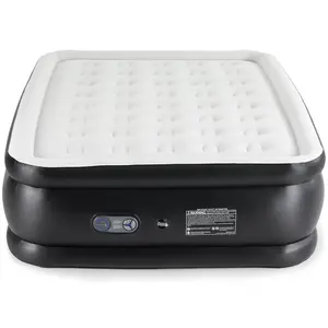 【Deal】Sweet Furniture inflatable blow-up mattress airbed with built-in high-capacity pump has a non-slip bottom and is portable for home or camping use.