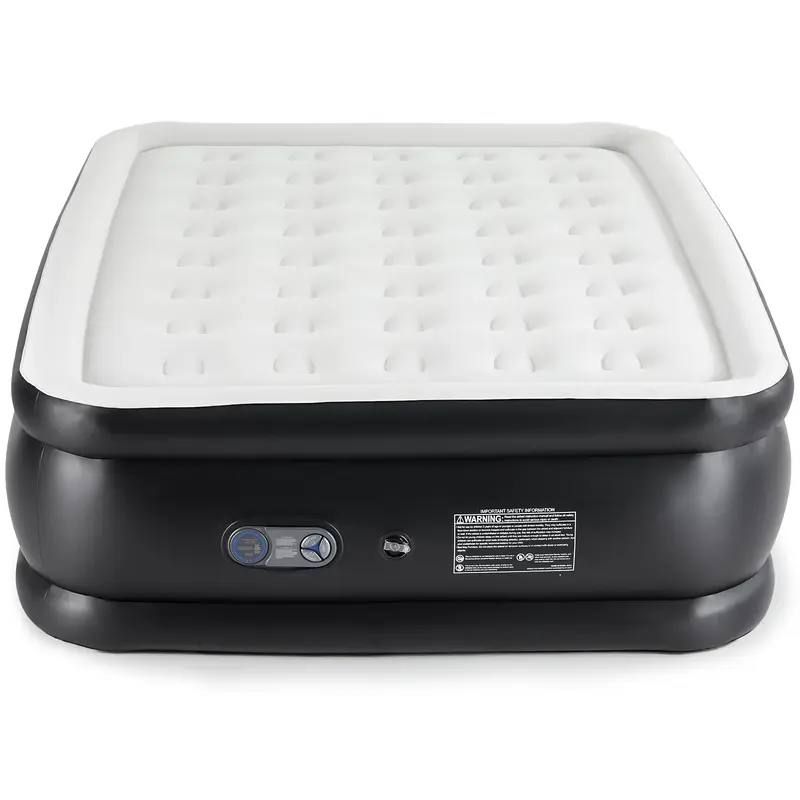 【Deal】Rectangular PVC Fabric Inflatable Airbed with Built-in High-Capacity Pump, Quick Inflate, Honeycomb Column Firmness, Non-Slip Bottom, Multi-Size, Portable Bedding for Home, Camping, Travelling (Single/Couple)