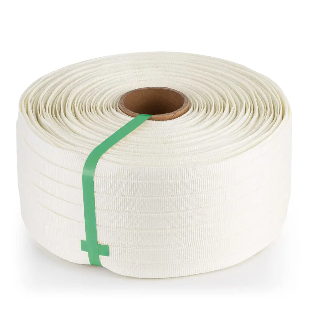 3/4" x 1640'(500m) Woven Cord Strapping Roll, 2500lbs Break Strength, Heavy Duty Banding Pallet Strapping (1 Roll) (2500lbs)