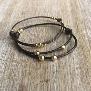 Amelia Brown Gold Beaded Bracelets