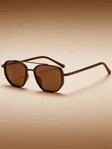 Double Bridge Aviator Sunglasses For Women Men Retro Metal Frame Sun Shades For Driving Beach Travel Vintage Aviator Sunglasses