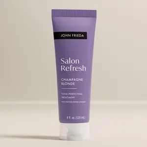 John Frieda Salon Blonde Champagne Tone Perfecting Treatment with Protein-Peptide Complex, Hair Toner, Toner for Blonde Hair 4 fl oz