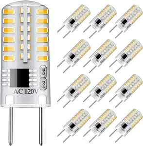 G8 LED Bulb Dimmable 3W Warm White 3000K T4 Bi-Pin Base 120V 20W-25W Halogen Bulb Replacement for Under Cabinet, Counter Lighting (12-Pack)