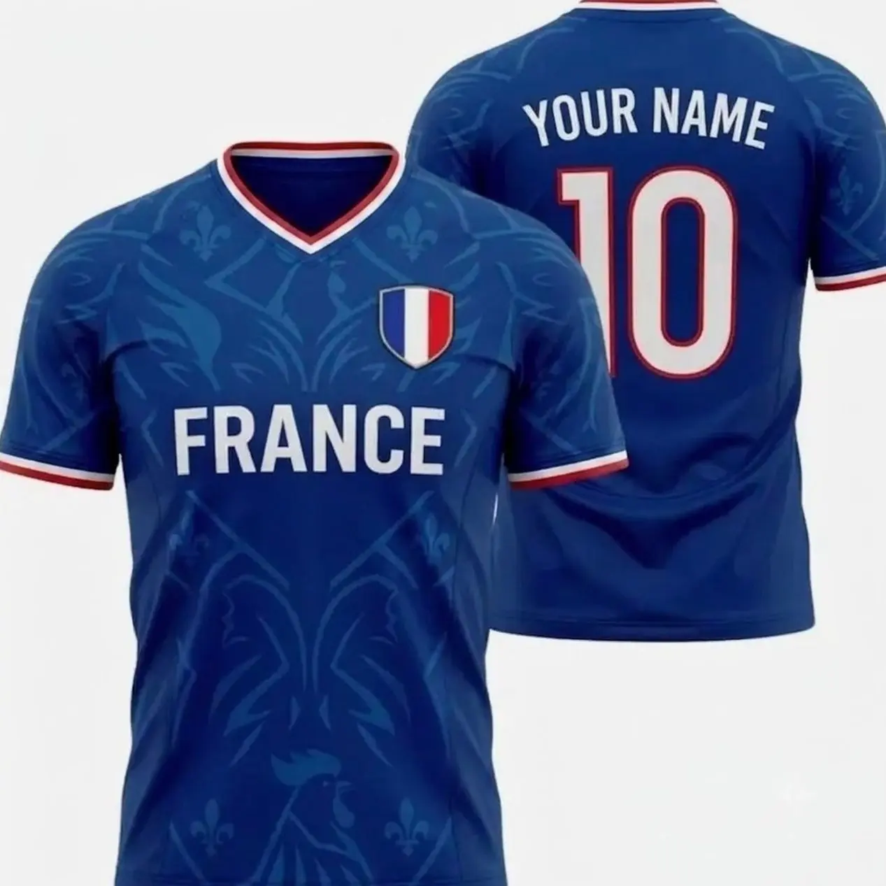 France Custom Soccer Jersey, Personalized Retro Football Fan Tee for Match Day and Sports Apparel, Gift For Him, Gift For Her.