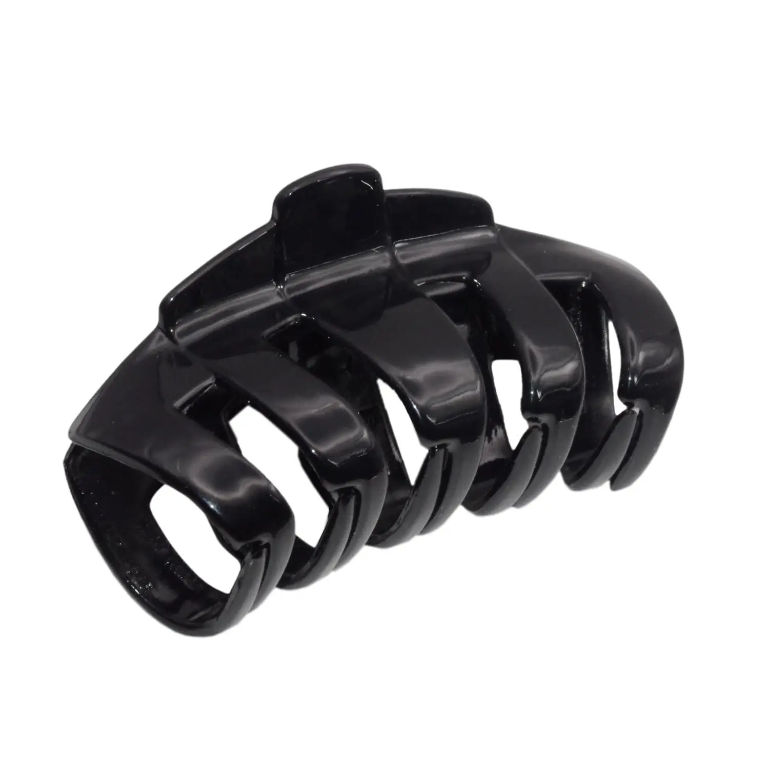 Parcelona French Tubular Large Cellulose Covered Spring Jaw Hair Claw for Women