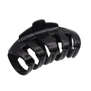 Parcelona French Tubular Large Celluloid Covered Spring Jaw Hair Claw for Women