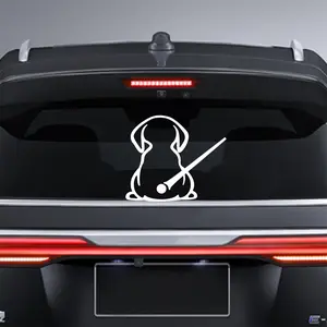 1Pcs Adorable Dog Silhouette Car Sticker for Car Truck Rear Window Windshield Funny Animal Wagging Tail Wiper Decal, Motorcycle Laptop Decoration Stickers Gift, Car Decals