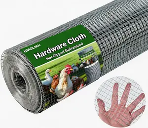 Hardware Cloth 1/2 inch Mesh 48 in x 100 ft 19 Gauge, Hot-dip Galvanized After Welding, Chicken Wire Mesh Roll Garden Fence Welded Wire Fencing Gopher Wire Rodent Wire