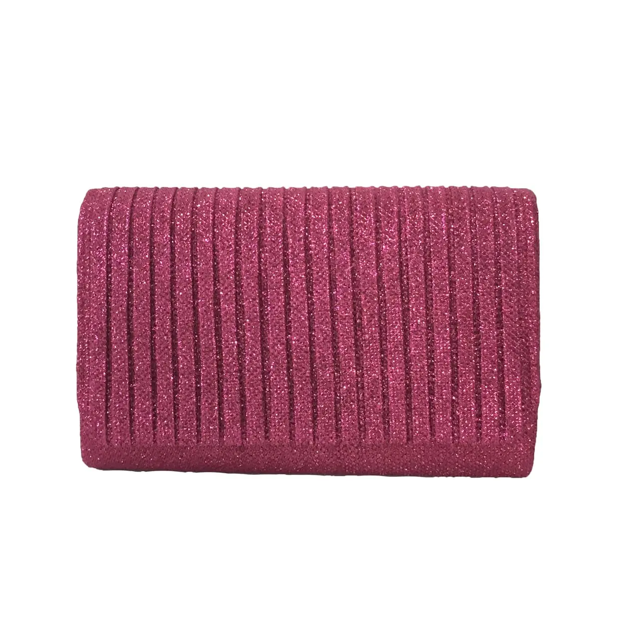 Fashion Culture Gilda Women's Sparkling Fuchsia Pink Glitter Evening Clutch with Detachable Chain Strap for Weddings & Parties, Spark, Multi-Carry