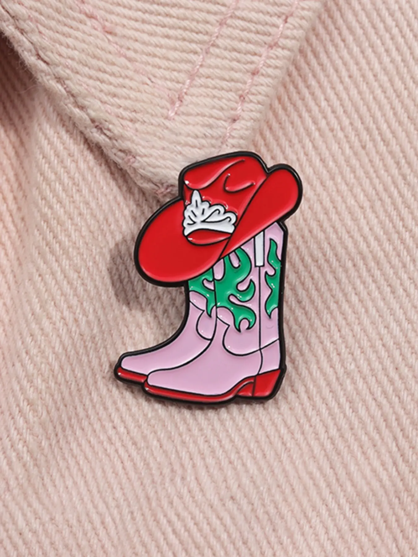 Western Cowboy Boots Enamel Pin Rooster Hat Pin Singer Memorial Alloy Brooch Backpack Badge Fashion Accessory, Casual Style, All Seasons