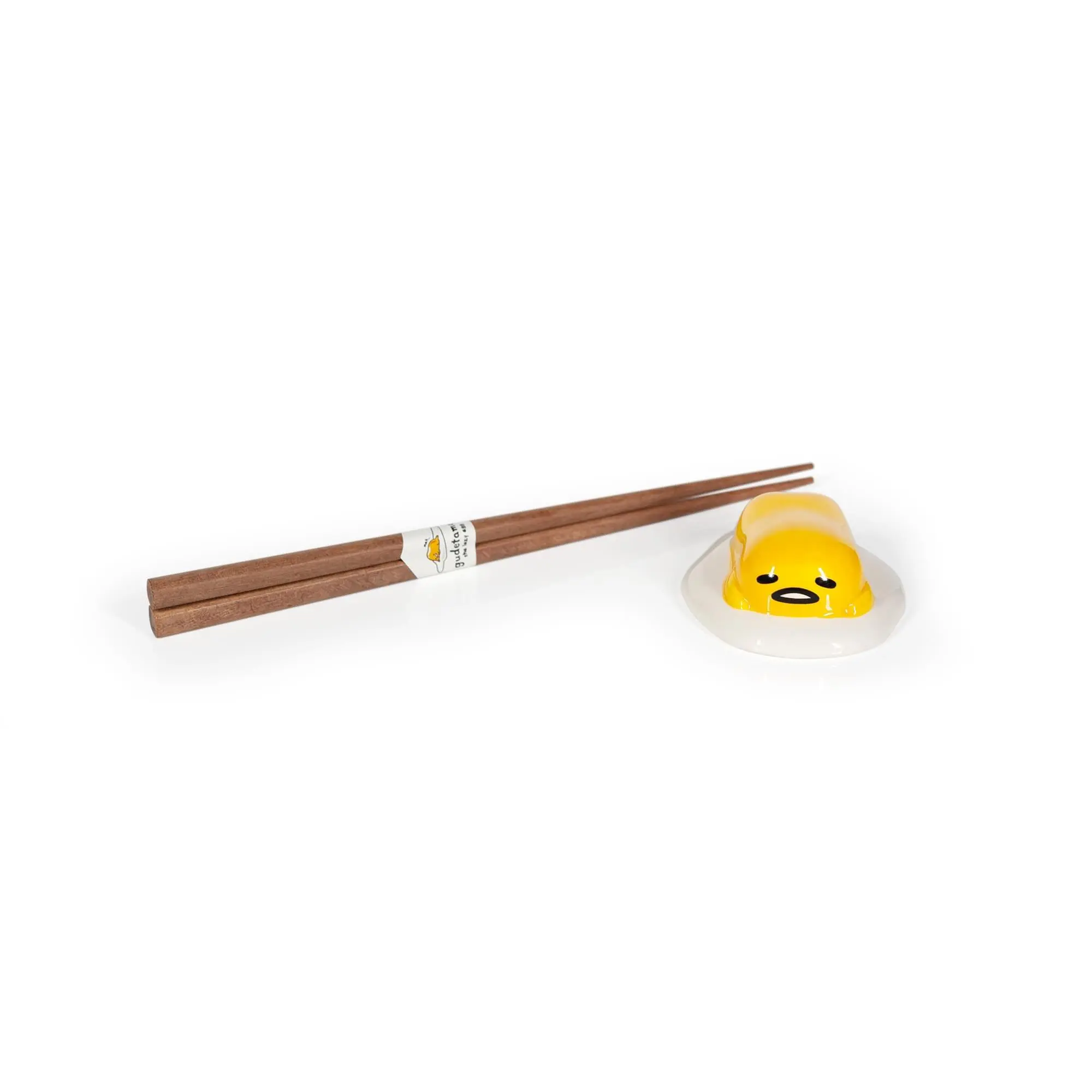 Gudetama The Lazy Egg Reusable Chopstick Set with Ceramic Holder - Kitchenware, Cutlery, Tableware Set
