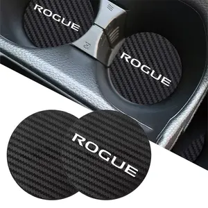 For NISSAN Rogue 2Pcs Car Coaster Water Cup Bottle Holder Anti-slip Pad Mat Silica Gel Bottle Holder Pad Car Accessories