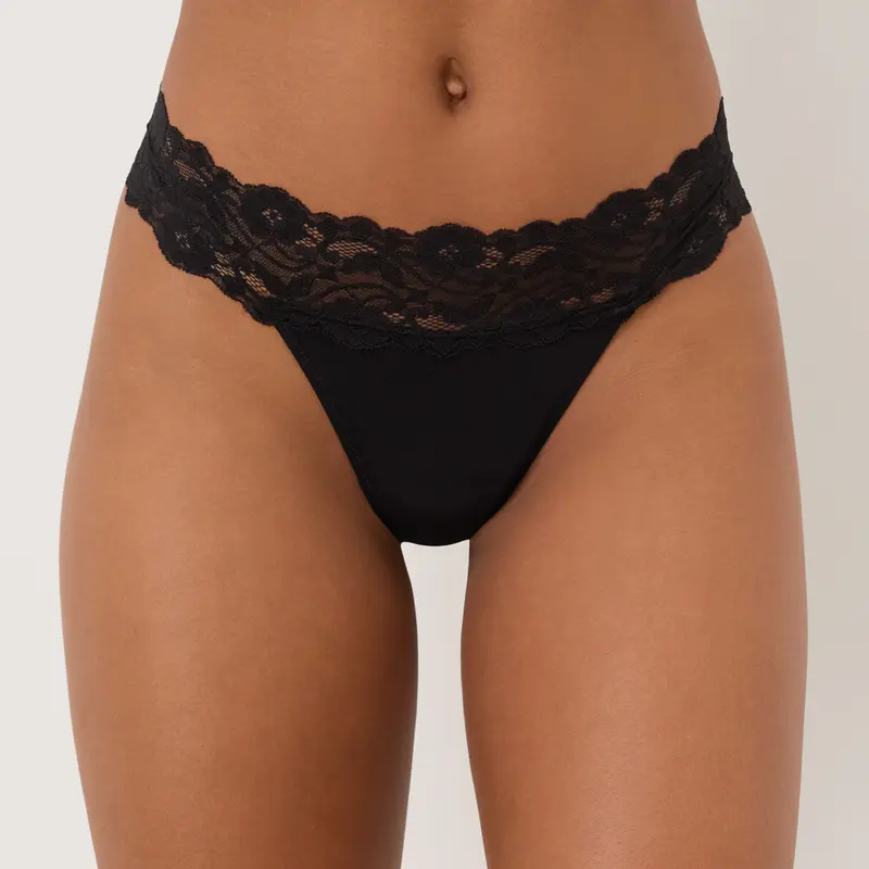 Women's Organic Lace Waist Thong
