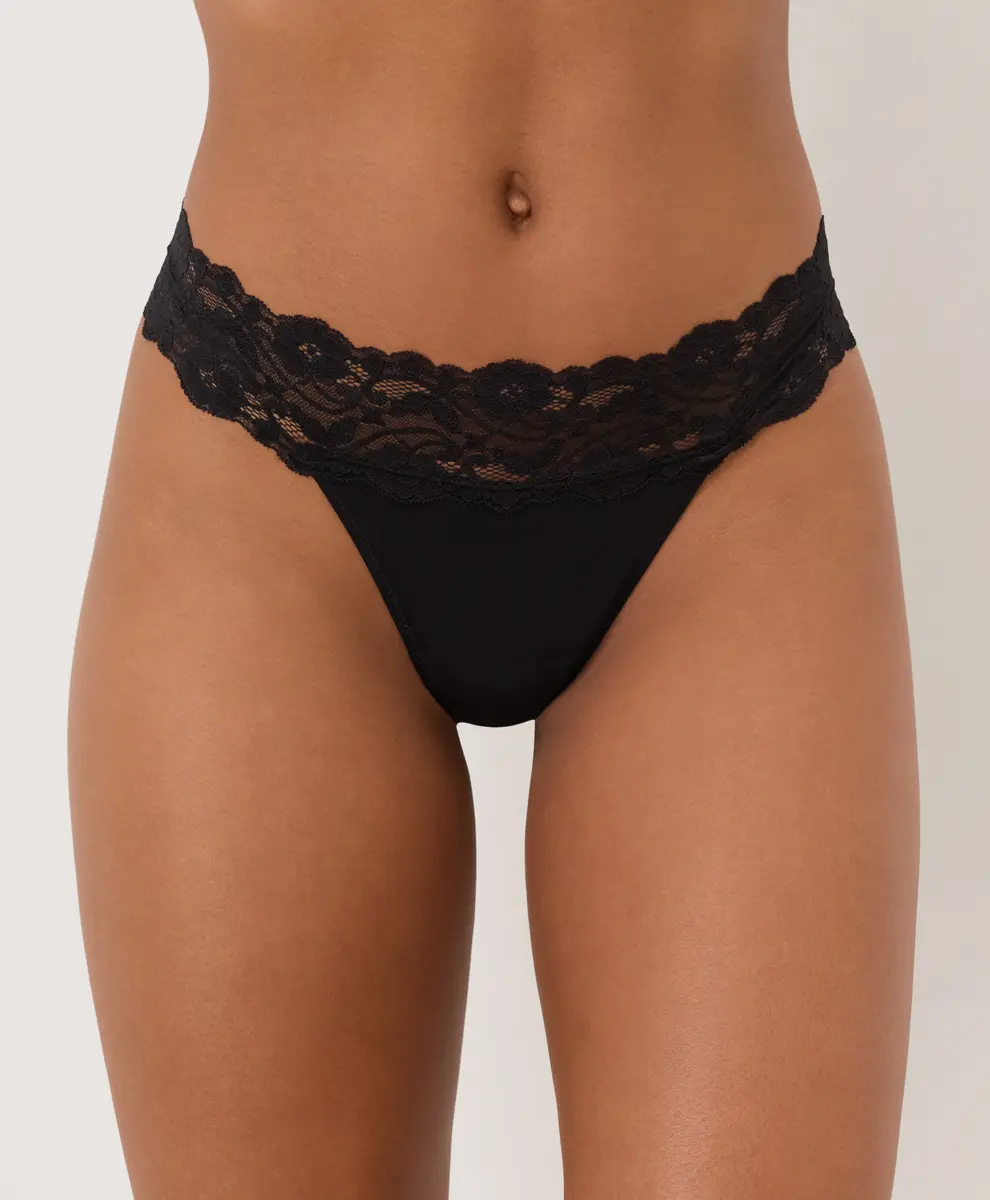 Women's Organic Lace Waist Thong Women's Organic Lace Waist Thong