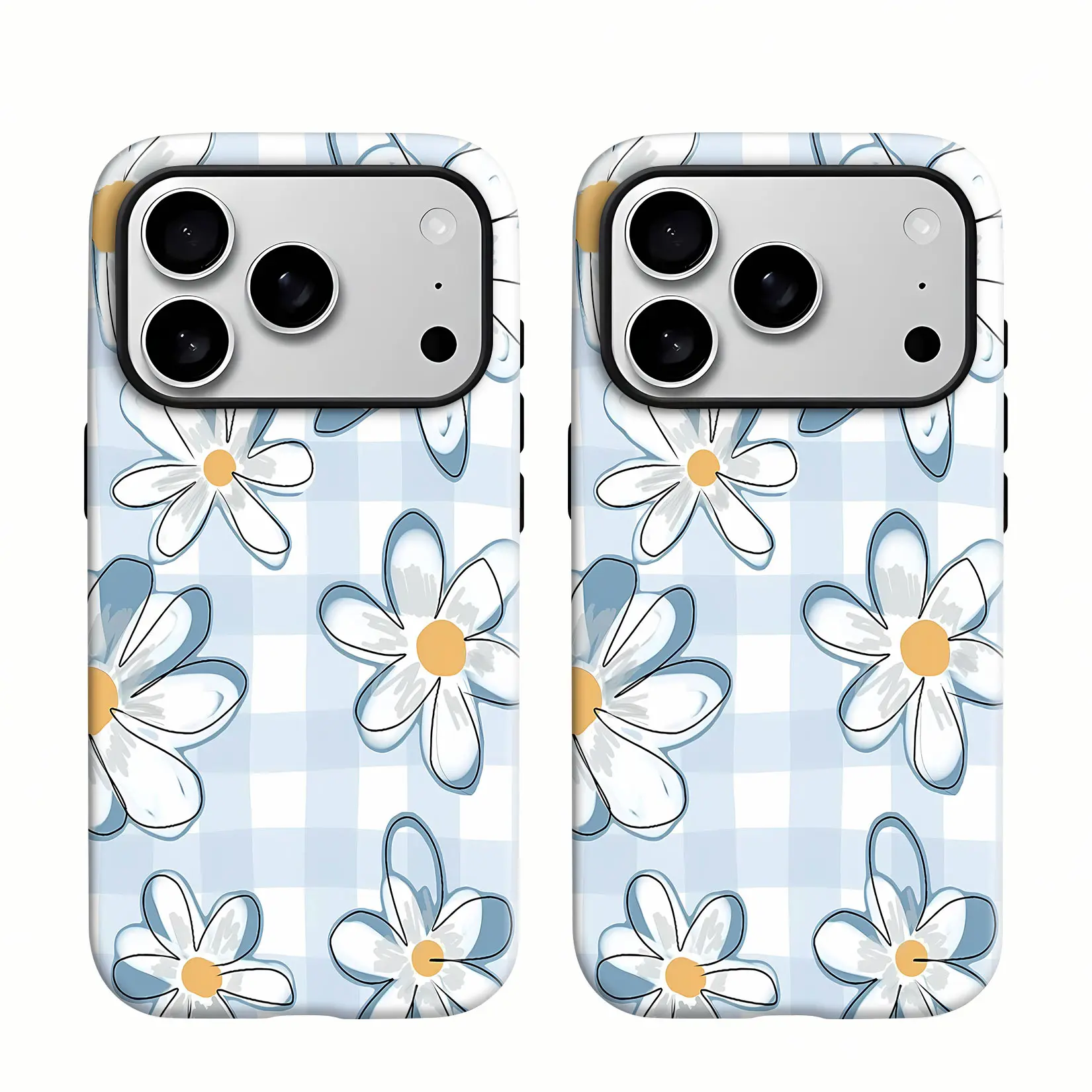 Daisy Pattern Phone Case — Compatible with Samsung S26/S25/S24/S23/S22/S21 and iPhone 17/16/15/14/13/12/11 Phone Cases. Stylish design, drop-resistant, non-slip, and fade-resistant. Ideal gift for loved ones.